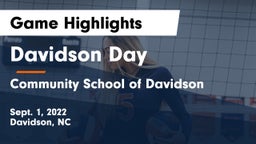 Davidson Day  vs Community School of Davidson Game Highlights - Sept. 1, 2022