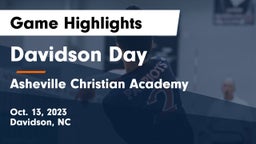 Davidson Day  vs Asheville Christian Academy Game Highlights - Oct. 13, 2023
