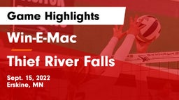 Win-E-Mac  vs Thief River Falls  Game Highlights - Sept. 15, 2022