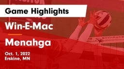 Win-E-Mac  vs Menahga Game Highlights - Oct. 1, 2022