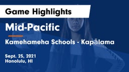 Mid-Pacific vs Kamehameha Schools - Kapalama Game Highlights - Sept. 25, 2021