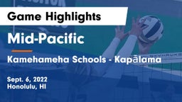 Mid-Pacific vs Kamehameha Schools - Kapalama Game Highlights - Sept. 6, 2022