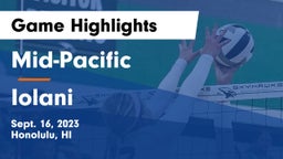Mid-Pacific vs Iolani  Game Highlights - Sept. 16, 2023