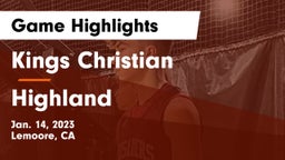 Kings Christian  vs Highland  Game Highlights - Jan. 14, 2023