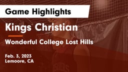 Kings Christian  vs Wonderful College Lost Hills Game Highlights - Feb. 3, 2023