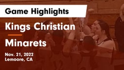 Kings Christian  vs Minarets  Game Highlights - Nov. 21, 2022