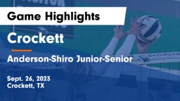 Crockett  vs Anderson-Shiro Junior-Senior  Game Highlights - Sept. 26, 2023