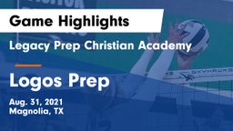 Legacy Prep Christian Academy vs Logos Prep Game Highlights - Aug. 31, 2021