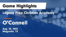 Legacy Prep Christian Academy vs O'Connell Game Highlights - Aug. 20, 2023