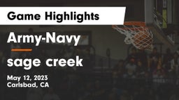 Army-Navy  vs sage creek Game Highlights - May 12, 2023