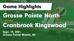 Grosse Pointe North  vs Cranbrook Kingswood  Game Highlights - Sept. 18, 2021