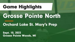 Grosse Pointe North  vs Orchard Lake St. Mary's Prep Game Highlights - Sept. 10, 2022