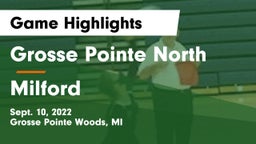 Grosse Pointe North  vs Milford  Game Highlights - Sept. 10, 2022