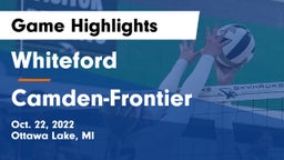 Whiteford  vs Camden-Frontier  Game Highlights - Oct. 22, 2022