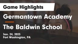 Germantown Academy vs  The Baldwin School Game Highlights - Jan. 24, 2023