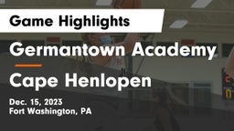 Germantown Academy vs Cape Henlopen  Game Highlights - Dec. 15, 2023