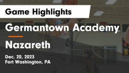 Germantown Academy vs Nazareth  Game Highlights - Dec. 20, 2023
