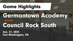 Germantown Academy vs Council Rock South  Game Highlights - Jan. 21, 2024