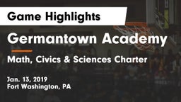 Germantown Academy vs Math, Civics & Sciences Charter Game Highlights - Jan. 13, 2019