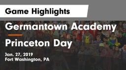 Germantown Academy vs Princeton Day  Game Highlights - Jan. 27, 2019