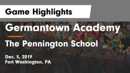 Germantown Academy vs The Pennington School Game Highlights - Dec. 5, 2019