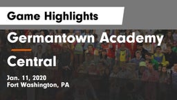 Germantown Academy vs Central  Game Highlights - Jan. 11, 2020