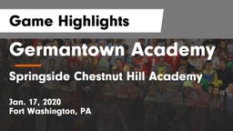 Germantown Academy vs Springside Chestnut Hill Academy  Game Highlights - Jan. 17, 2020