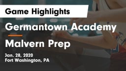 Germantown Academy vs Malvern Prep  Game Highlights - Jan. 28, 2020