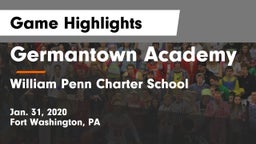 Germantown Academy vs William Penn Charter School Game Highlights - Jan. 31, 2020