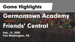Germantown Academy vs Friends' Central  Game Highlights - Feb. 12, 2020