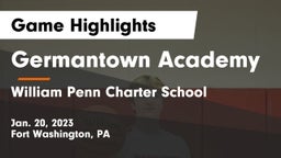 Germantown Academy vs William Penn Charter School Game Highlights - Jan. 20, 2023