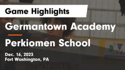 Germantown Academy vs Perkiomen School Game Highlights - Dec. 16, 2023