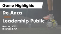 De Anza  vs Leadership Public Game Highlights - Nov. 14, 2023