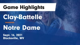 Clay-Battelle  vs Notre Dame Game Highlights - Sept. 16, 2021