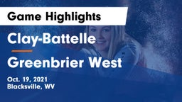 Clay-Battelle  vs Greenbrier West  Game Highlights - Oct. 19, 2021