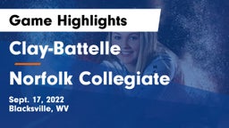 Clay-Battelle  vs Norfolk Collegiate Game Highlights - Sept. 17, 2022