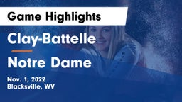 Clay-Battelle  vs Notre Dame Game Highlights - Nov. 1, 2022