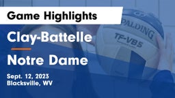 Clay-Battelle  vs Notre Dame Game Highlights - Sept. 12, 2023