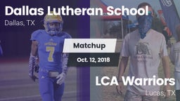 Matchup: Dallas Lutheran vs. LCA Warriors 2018