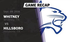 Recap: Whitney  vs. Hillsboro  2016