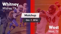 Matchup: Whitney  vs. West  2016