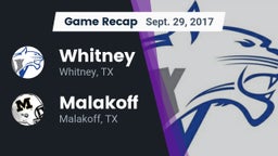 Recap: Whitney  vs. Malakoff  2017
