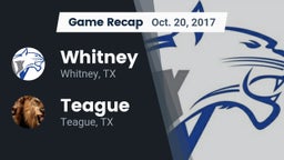 Recap: Whitney  vs. Teague  2017