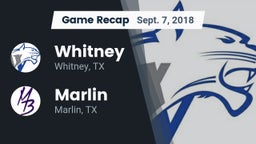 Recap: Whitney  vs. Marlin  2018