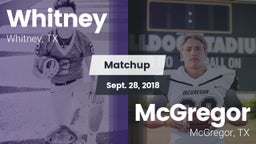 Matchup: Whitney  vs. McGregor  2018
