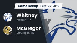Recap: Whitney  vs. McGregor  2019