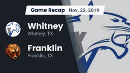 Recap: Whitney  vs. Franklin  2019