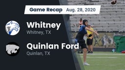 Recap: Whitney  vs. Quinlan Ford  2020