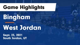 Bingham  vs West Jordan  Game Highlights - Sept. 23, 2021