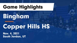 Bingham  vs Copper Hills HS Game Highlights - Nov. 4, 2021